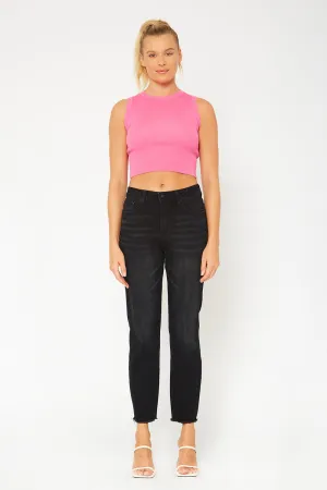 High black mom fit denim