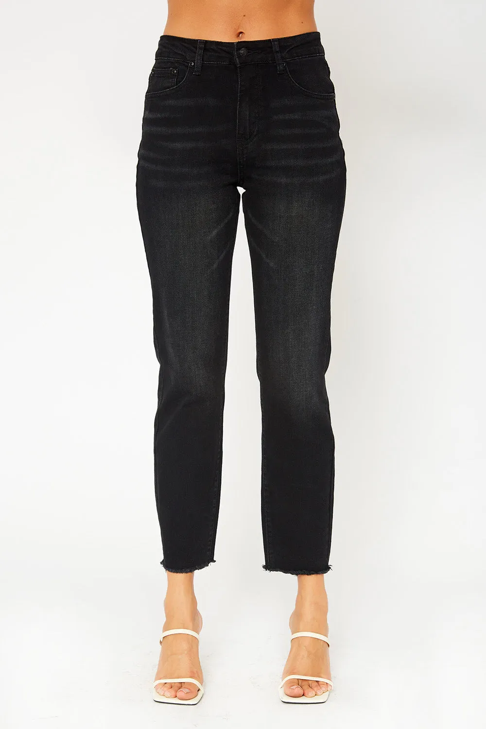 High black mom fit denim