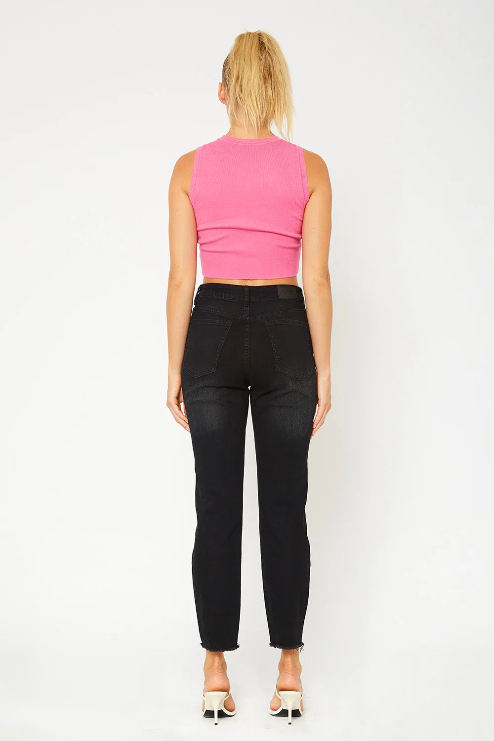 High black mom fit denim
