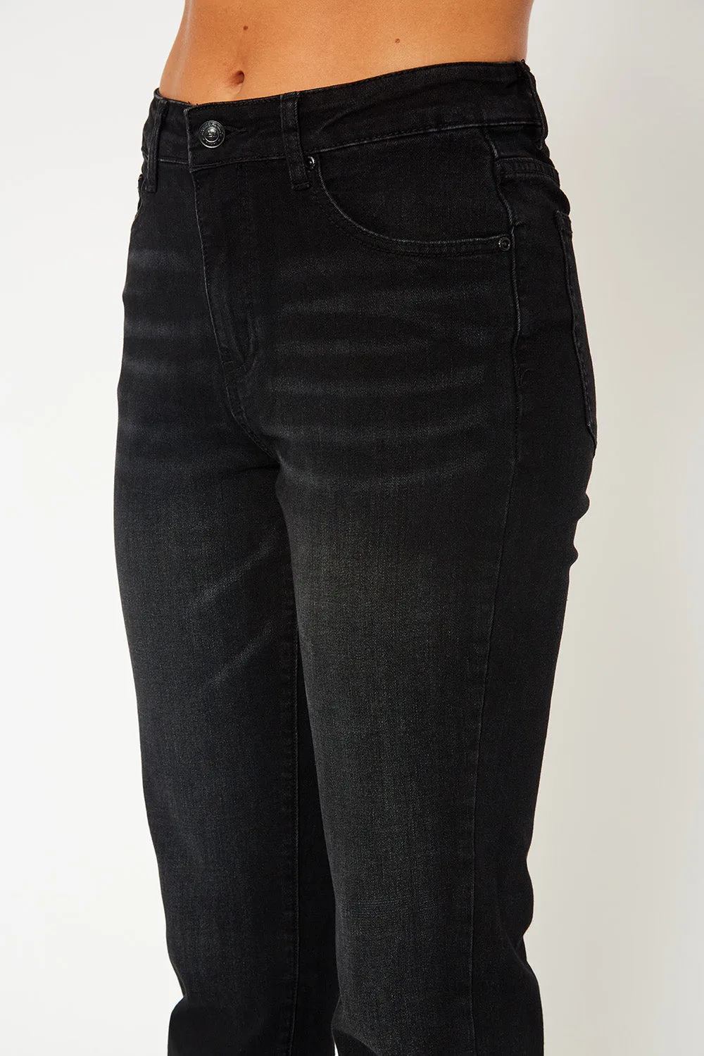 High black mom fit denim
