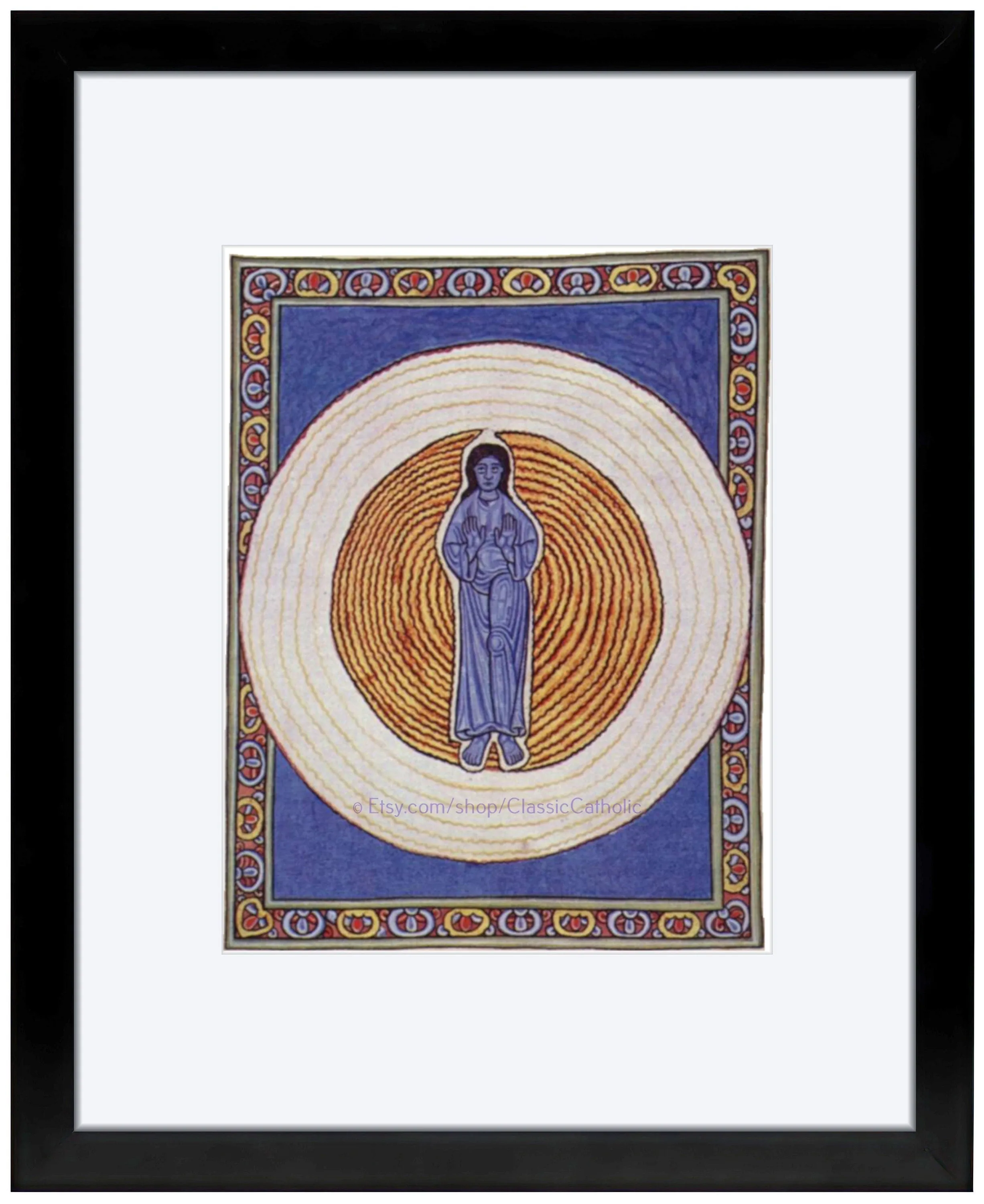 Hildegard of Bingen's Art: The True Trinity in True Unity – 3 sizes – circa 1150 A.D. – Medieval Catholic Art Print – Archival Quality