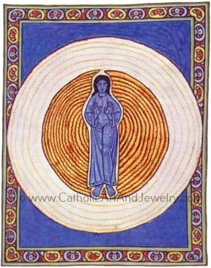 Hildegard of Bingen's Art: The True Trinity in True Unity – 3 sizes – circa 1150 A.D. – Medieval Catholic Art Print – Archival Quality