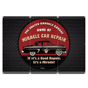 HWC13085 - Busted Knuckle Car Repair (3 Panels) | 48" x 32" (tall) | Printed Pegboards
