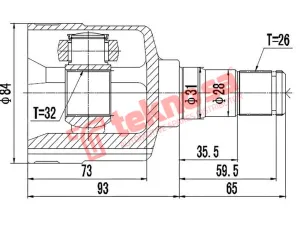 Inner Cv Joint Mini Cooper 1.6 1.6S 2001-2006 Clubman 1.6 2007- Au4005