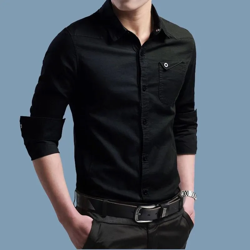 INSTOCK-New military uniform men's pure cotton long-sleeved shirt