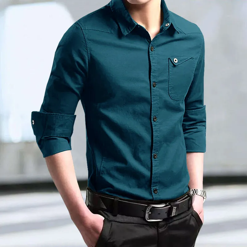 INSTOCK-New military uniform men's pure cotton long-sleeved shirt