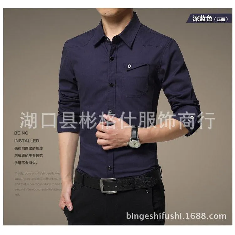 INSTOCK-New military uniform men's pure cotton long-sleeved shirt