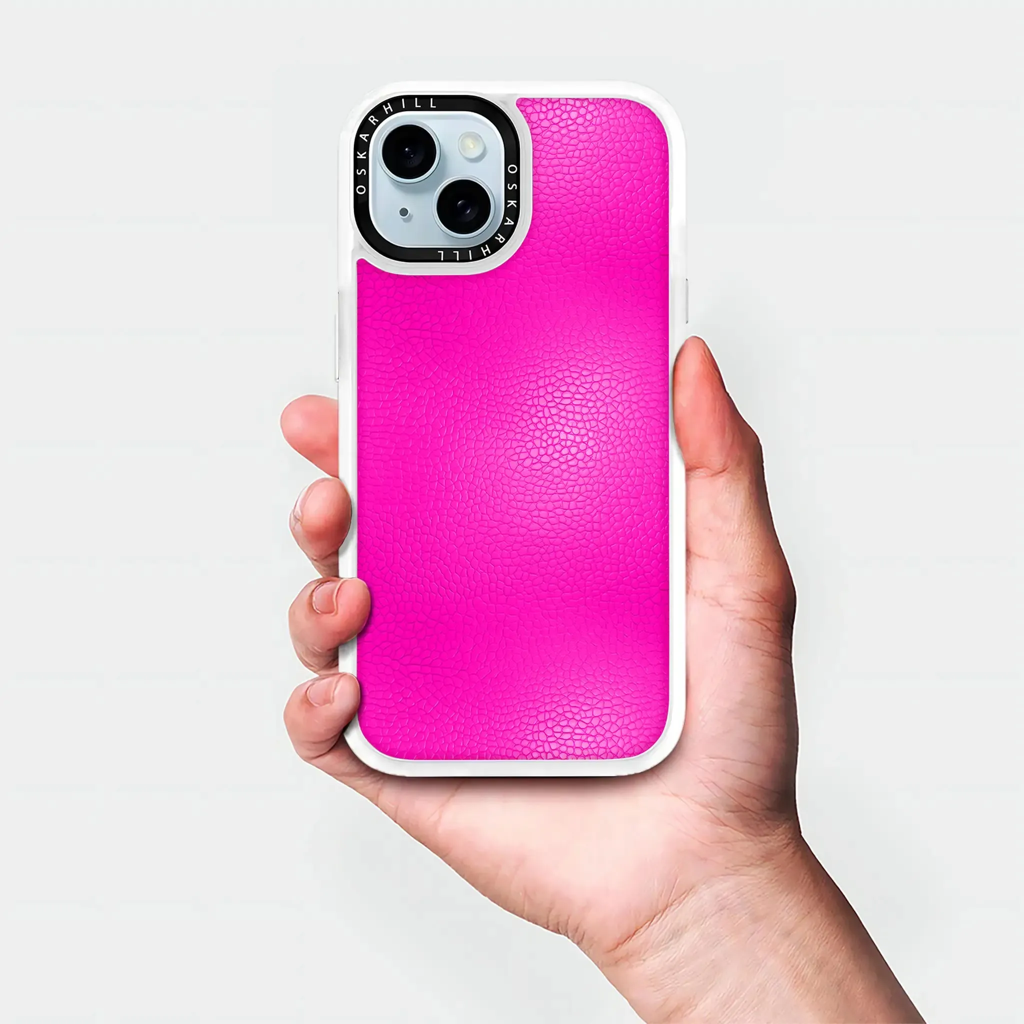 iPhone 13 Mini Case Classic Leather — Shocking Pink