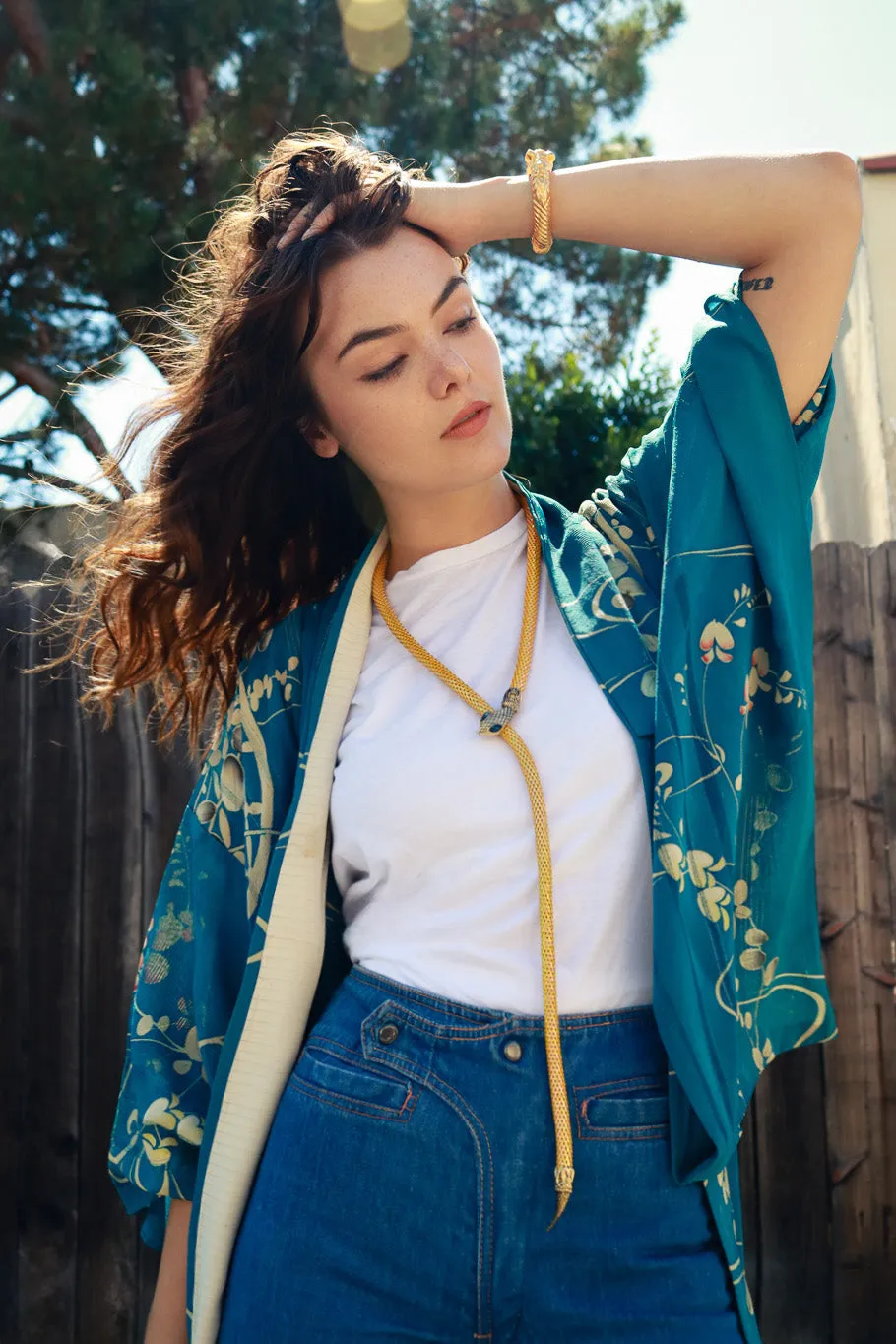 Iridescent Mesh Snake Necklace Belt
