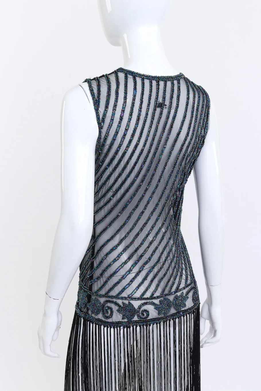 Iridescent Sequin Fringe Flapper Dress