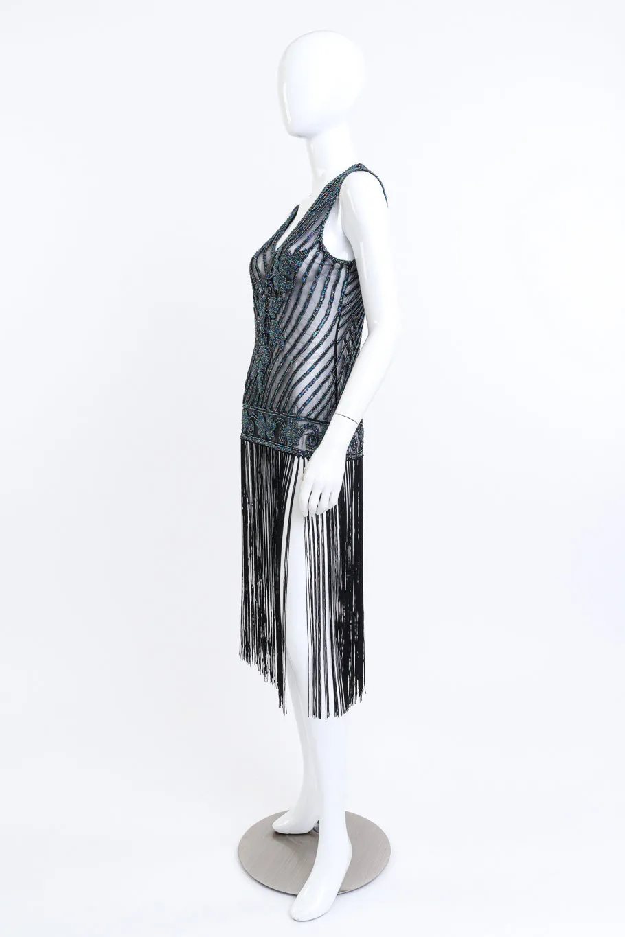 Iridescent Sequin Fringe Flapper Dress