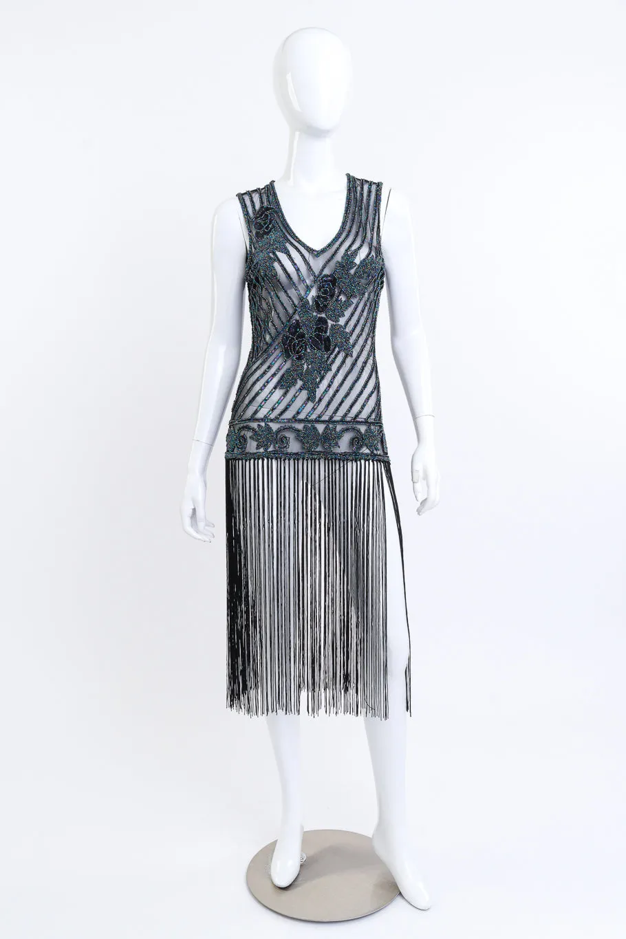 Iridescent Sequin Fringe Flapper Dress
