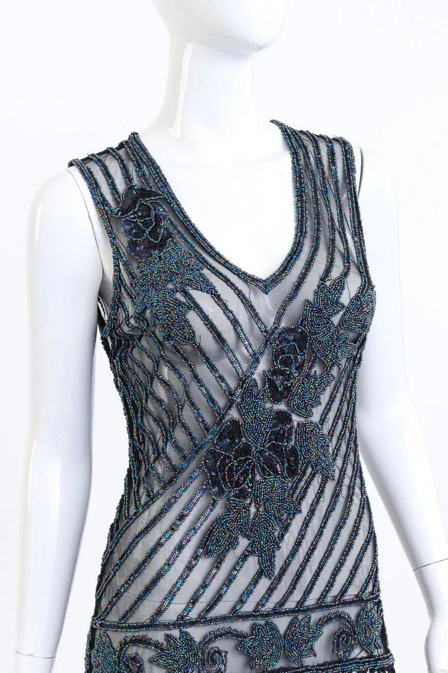 Iridescent Sequin Fringe Flapper Dress