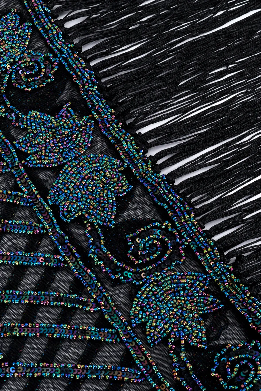 Iridescent Sequin Fringe Flapper Dress