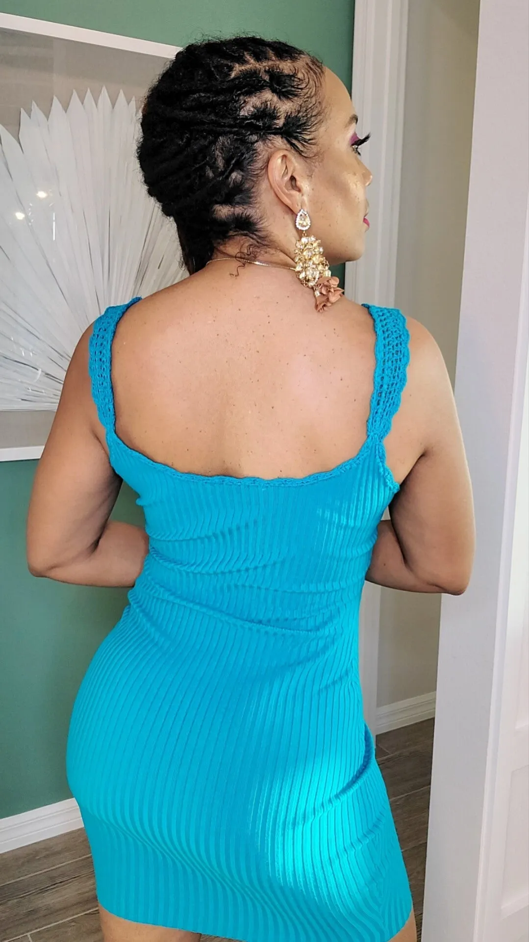 Island Crush Knit Mini Dress | Teal