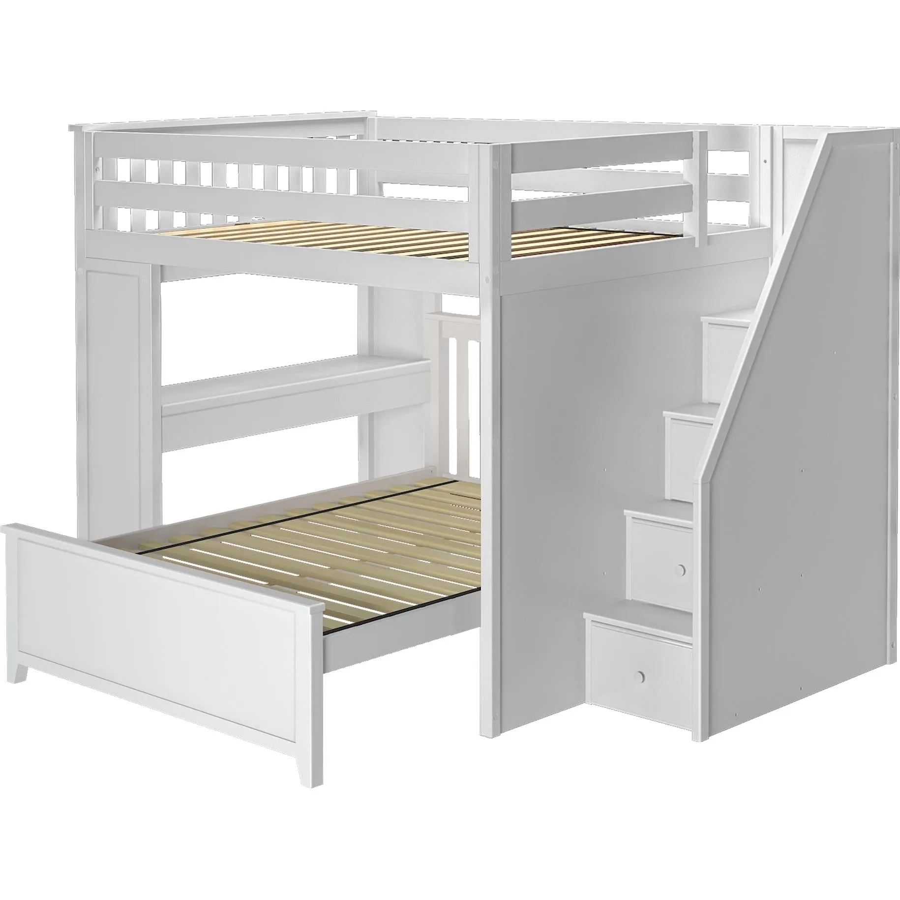 Jackpot Deluxe Fulham Full over Full L-Shape Bunk with Staircase   Desk