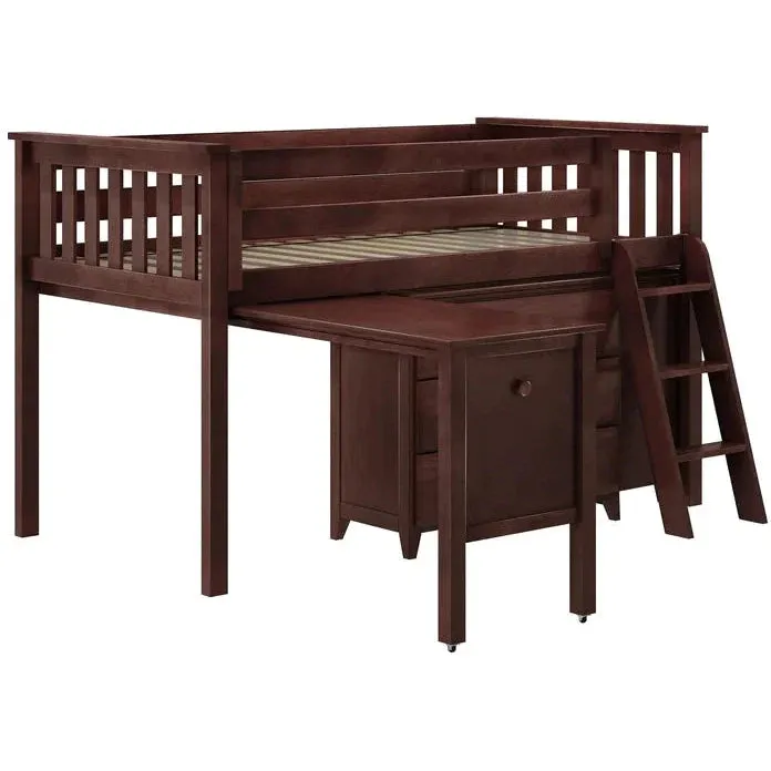 Jackpot Deluxe Windsor Twin-Size Storage Loft Bed with Two Dressers   Desk