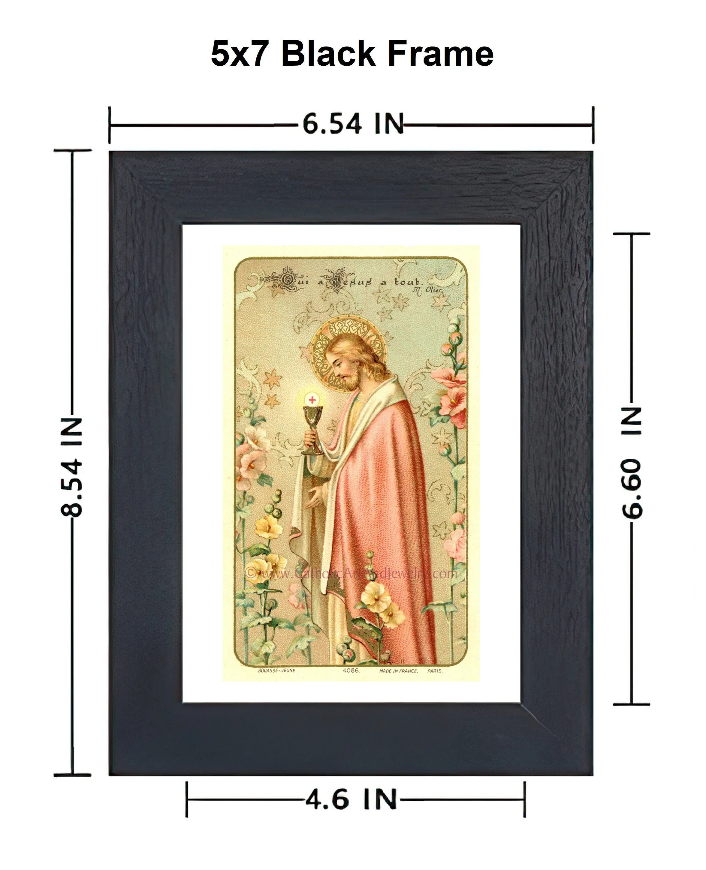 Jesus Holding the Eucharist– Bouasse-Jeune / First Communion Gift / Vintage Catholic Art Print – Archival Quality – Catholic Wall Art