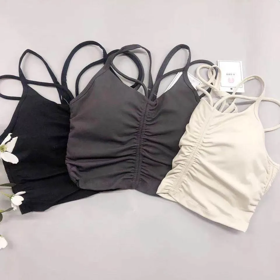 Julie Drawstring Bra Top - Beige (XS/S/M)