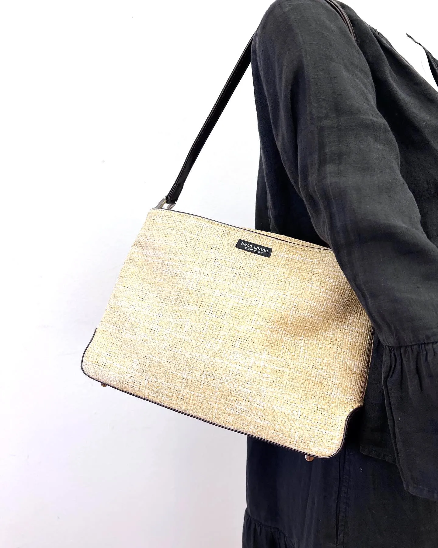 KATE SPADE NATURAL WOOVEN HANDBAG