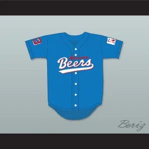 Kenny Scolari 23 Milwaukee Beers Logo Deluxe BASEketball Blue Baseball Jersey