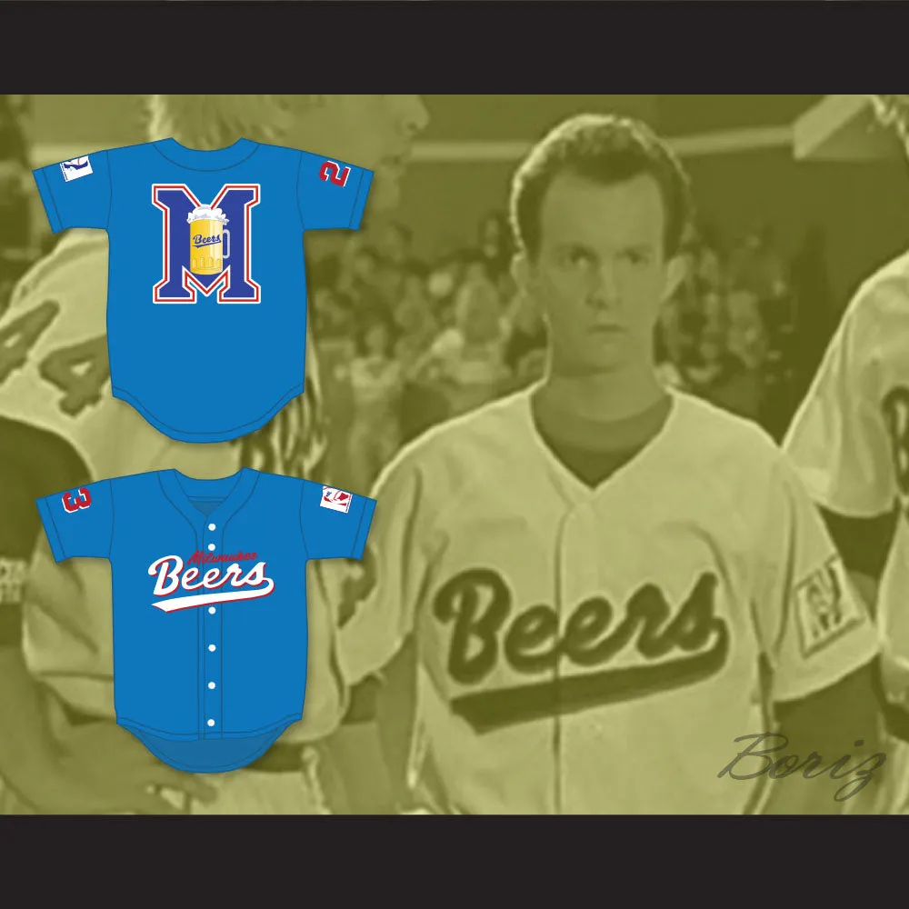 Kenny Scolari 23 Milwaukee Beers Logo Deluxe BASEketball Blue Baseball Jersey