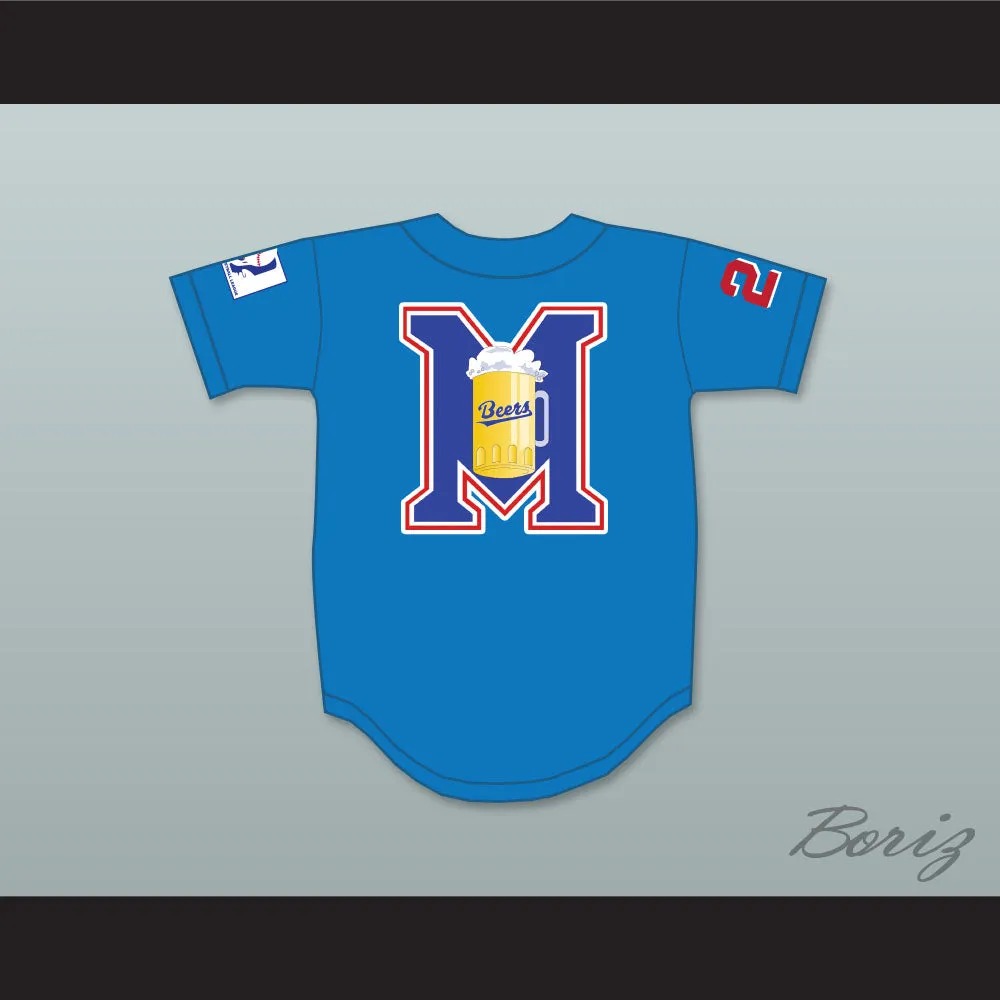 Kenny Scolari 23 Milwaukee Beers Logo Deluxe BASEketball Blue Baseball Jersey