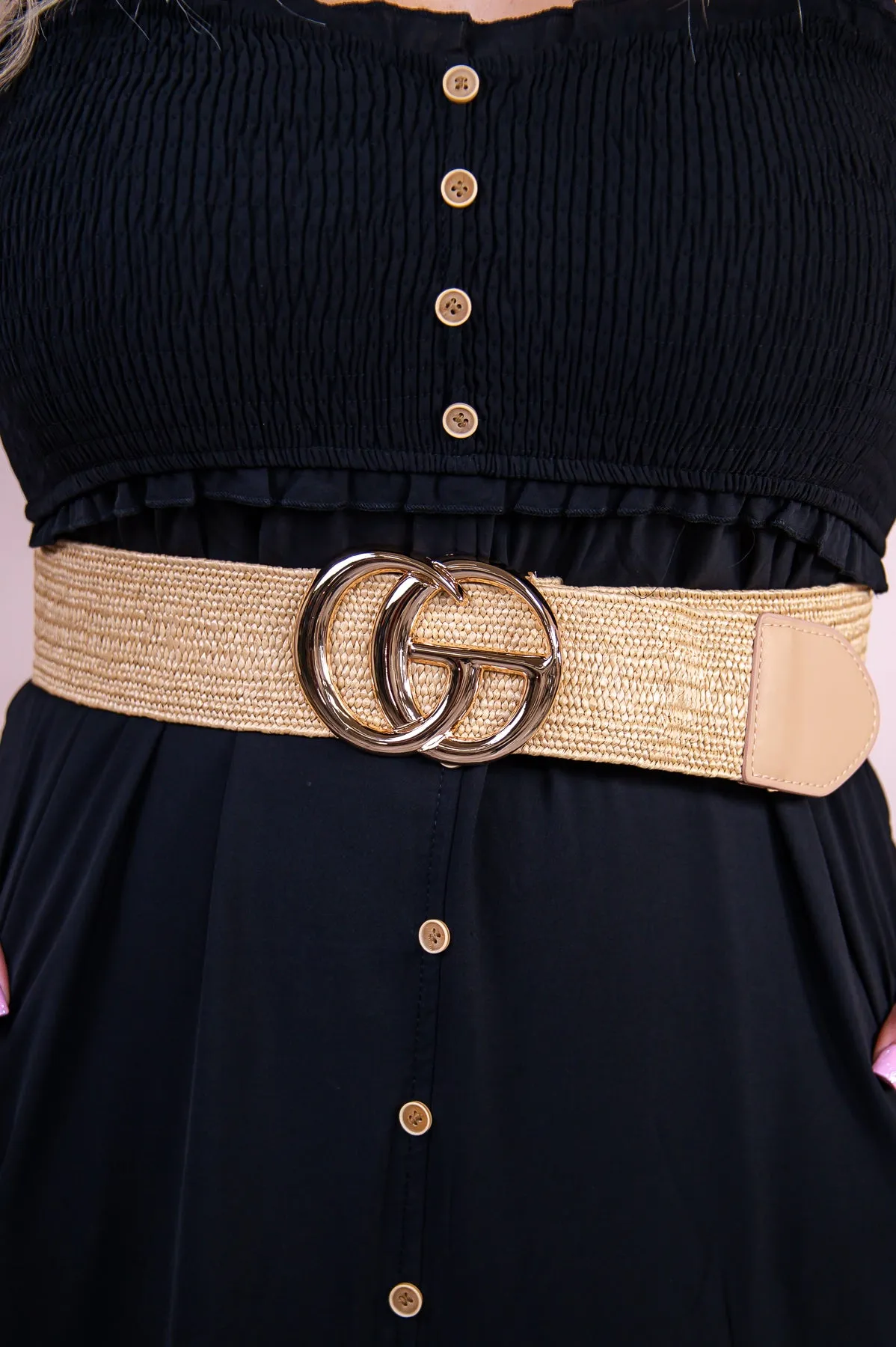 Khaki/Gold Woven Regular Belt - BLT1294KH
