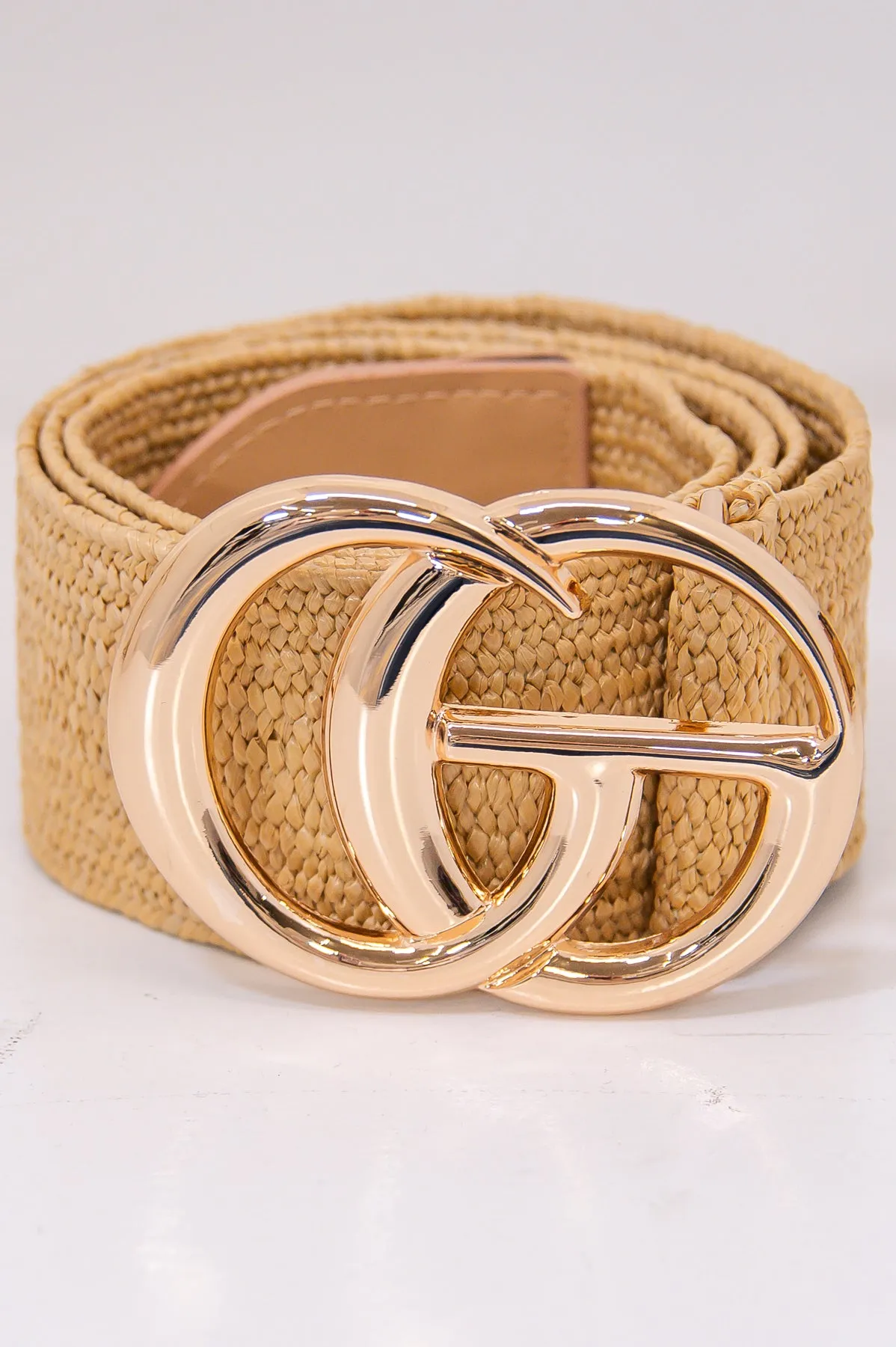 Khaki/Gold Woven Regular Belt - BLT1294KH