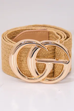 Khaki/Gold Woven Regular Belt - BLT1294KH