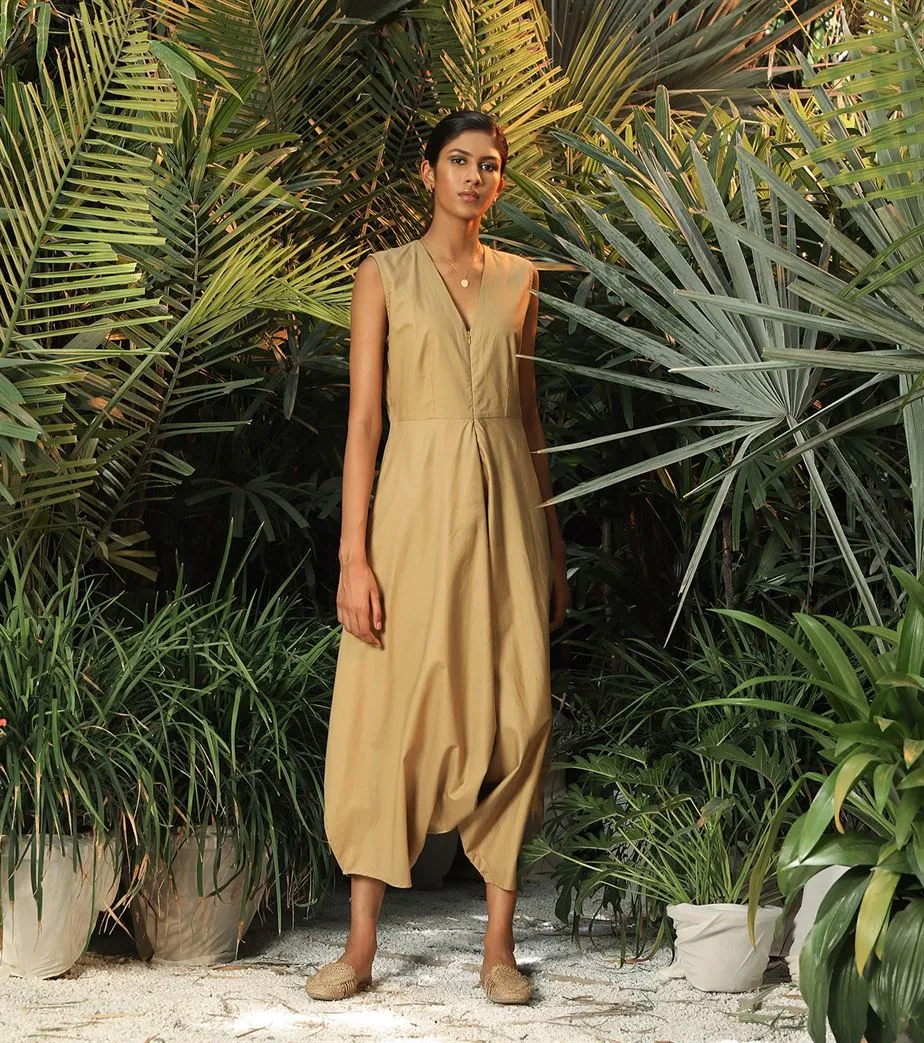 Khara Kapas   -   Desert Island Beige Balloon Jumpsuit  - Another Day in Paradise