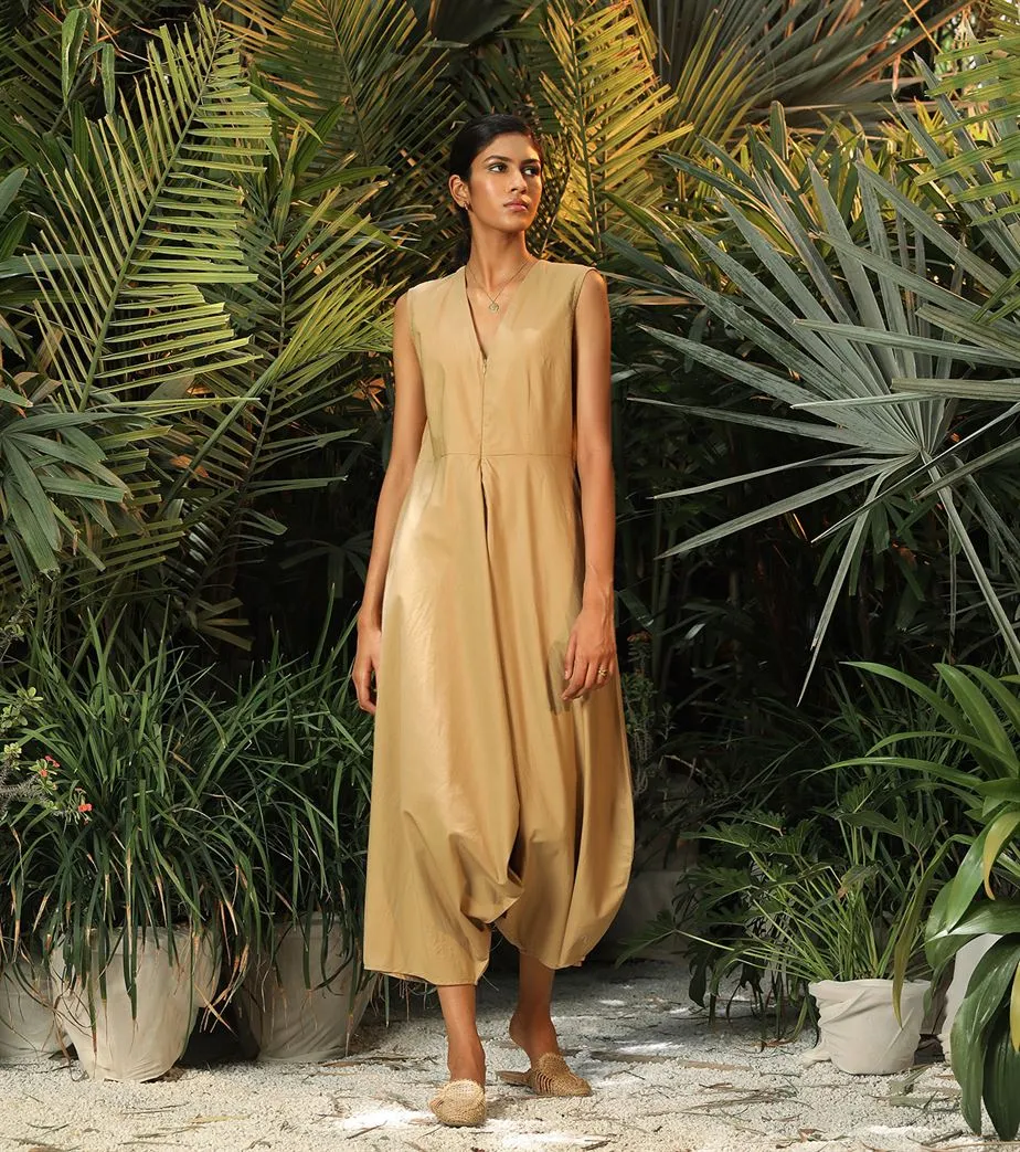 Khara Kapas   -   Desert Island Beige Balloon Jumpsuit  - Another Day in Paradise