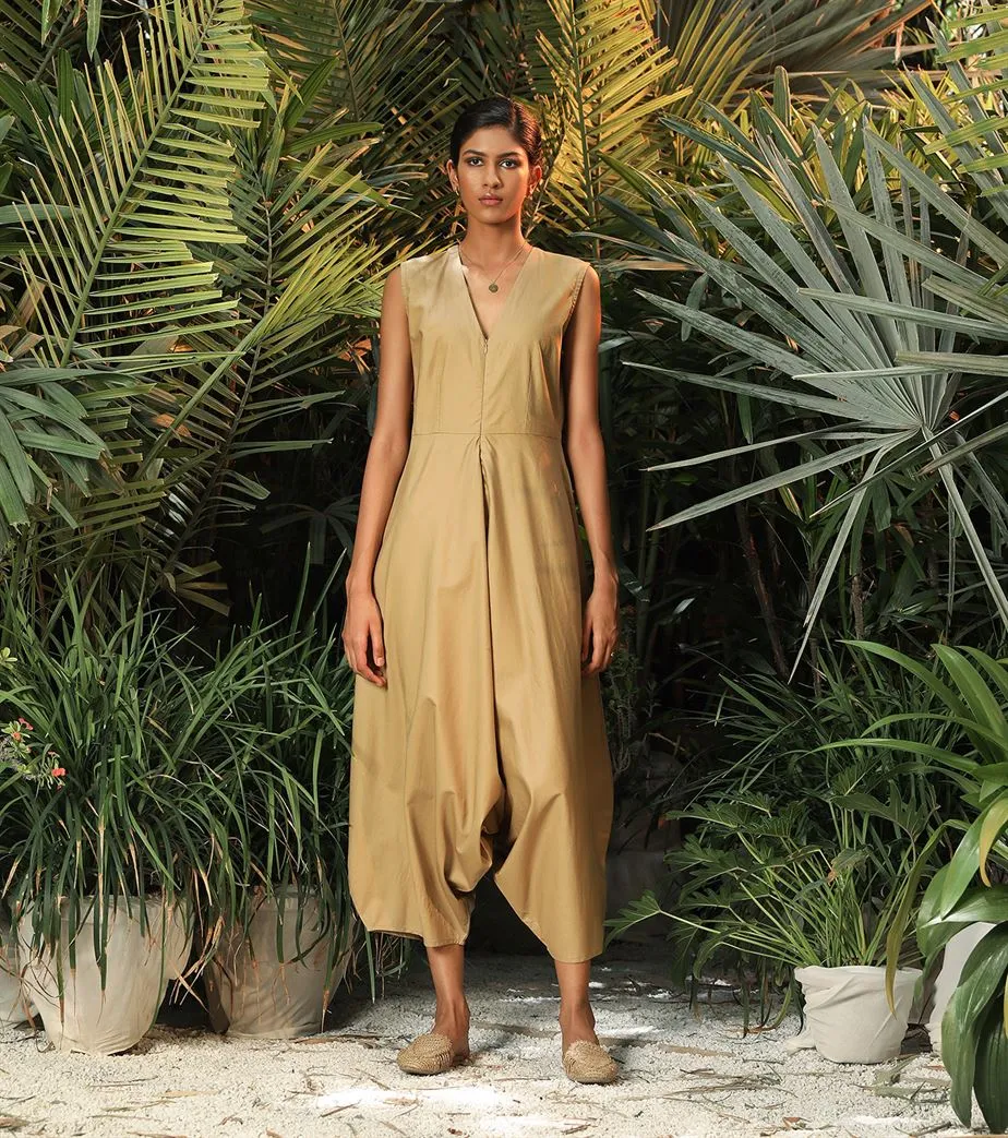Khara Kapas   -   Desert Island Beige Balloon Jumpsuit  - Another Day in Paradise