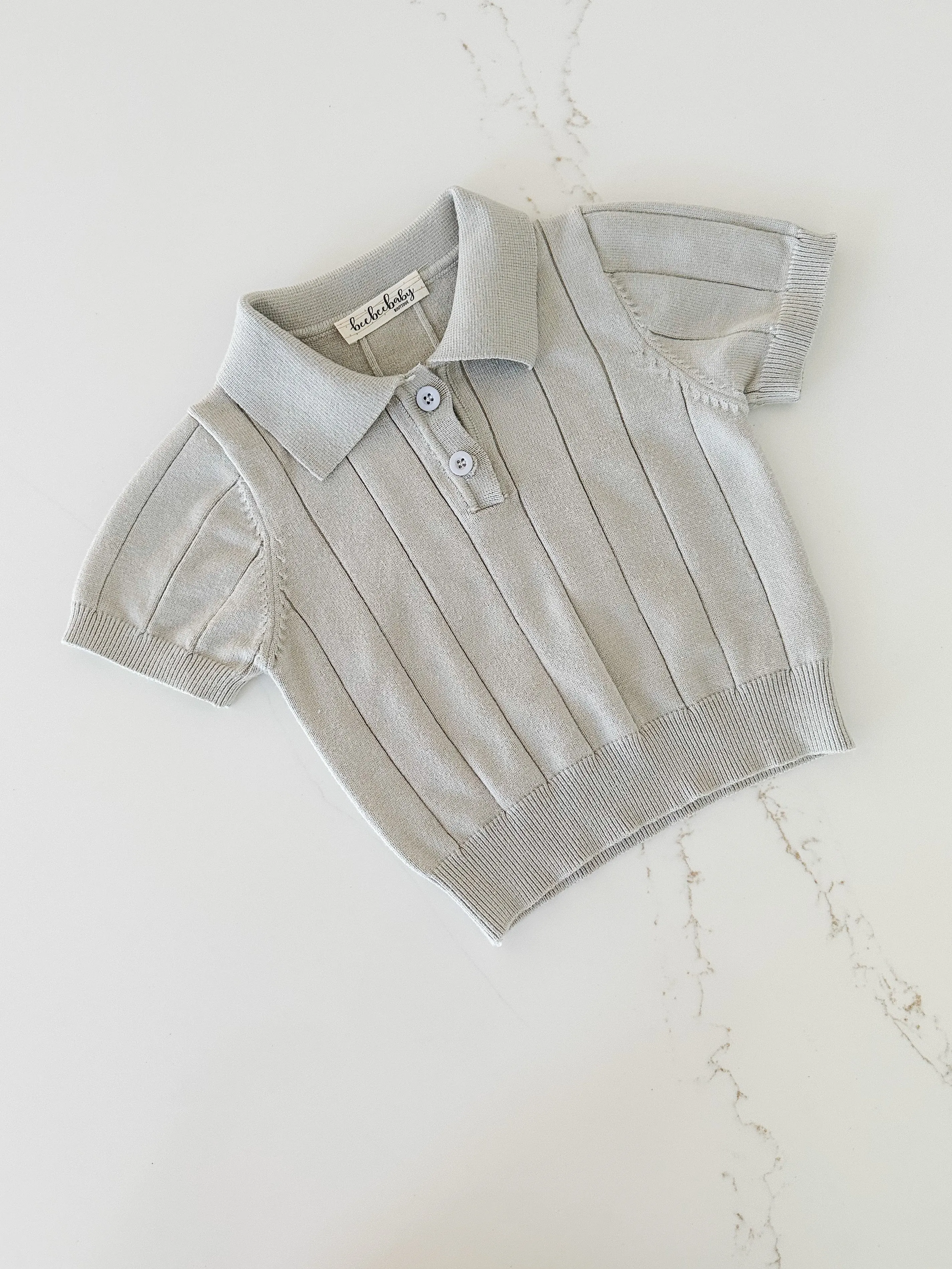 Knit Polo - Cloud