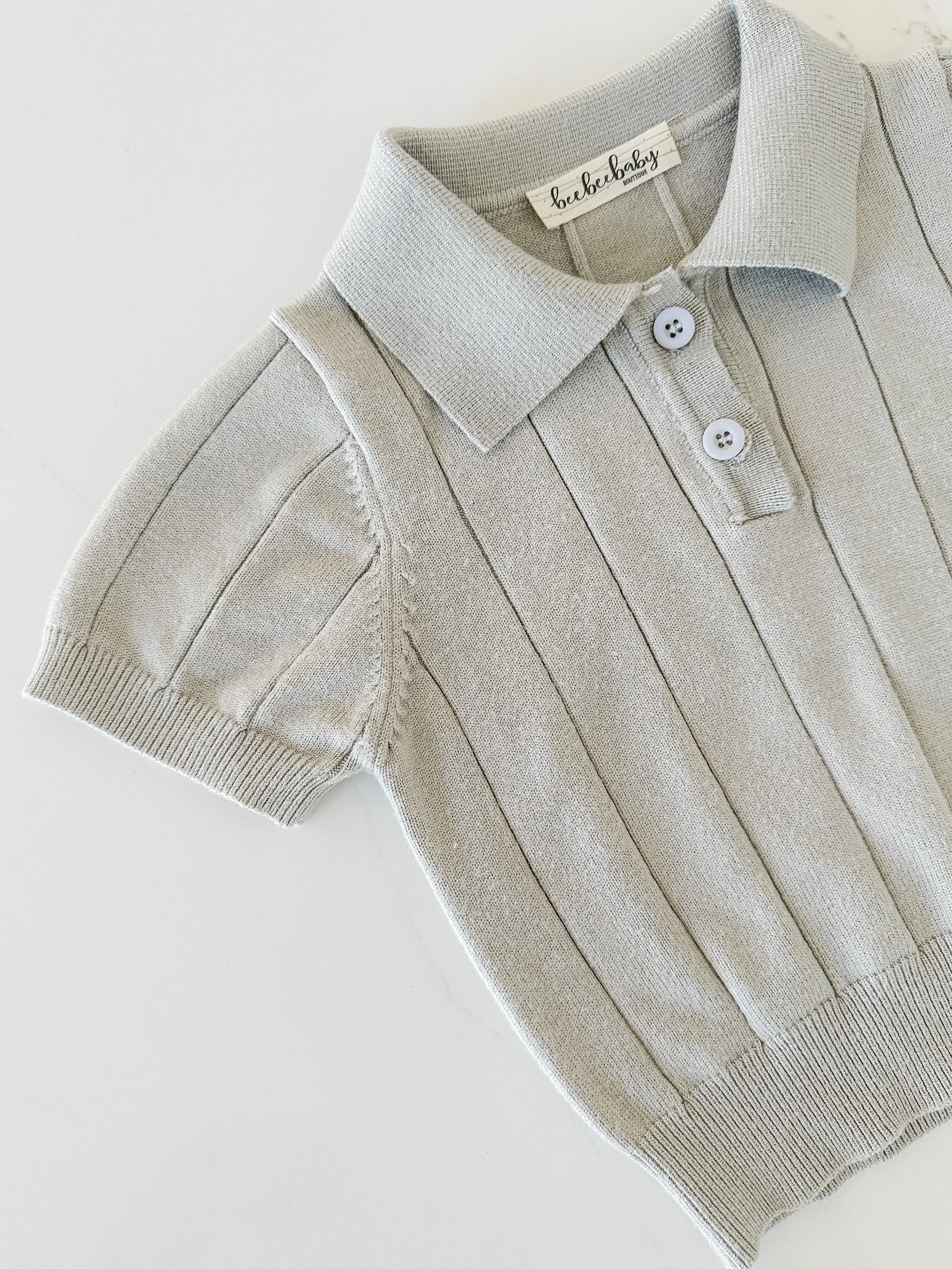 Knit Polo - Cloud