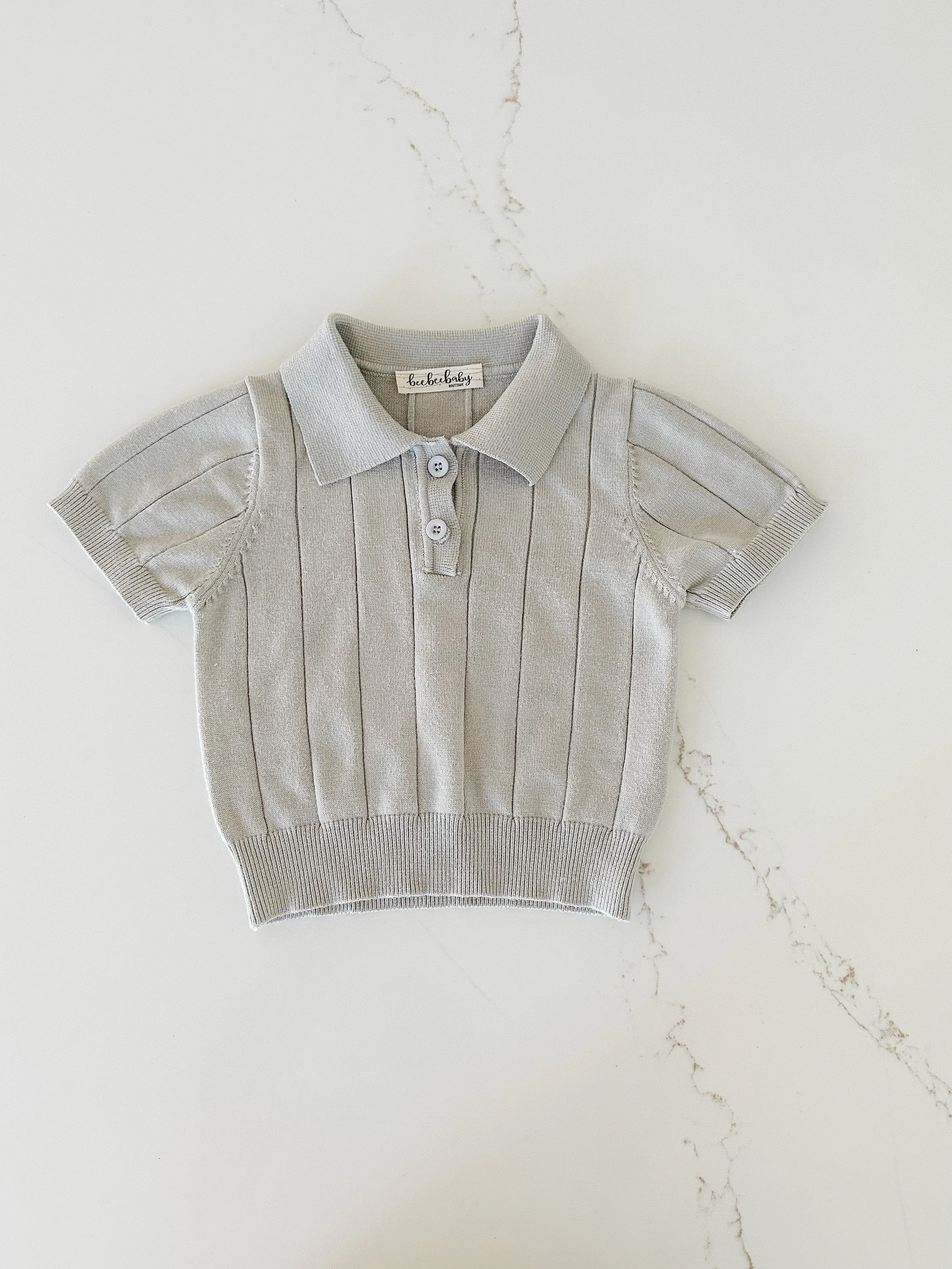 Knit Polo - Cloud