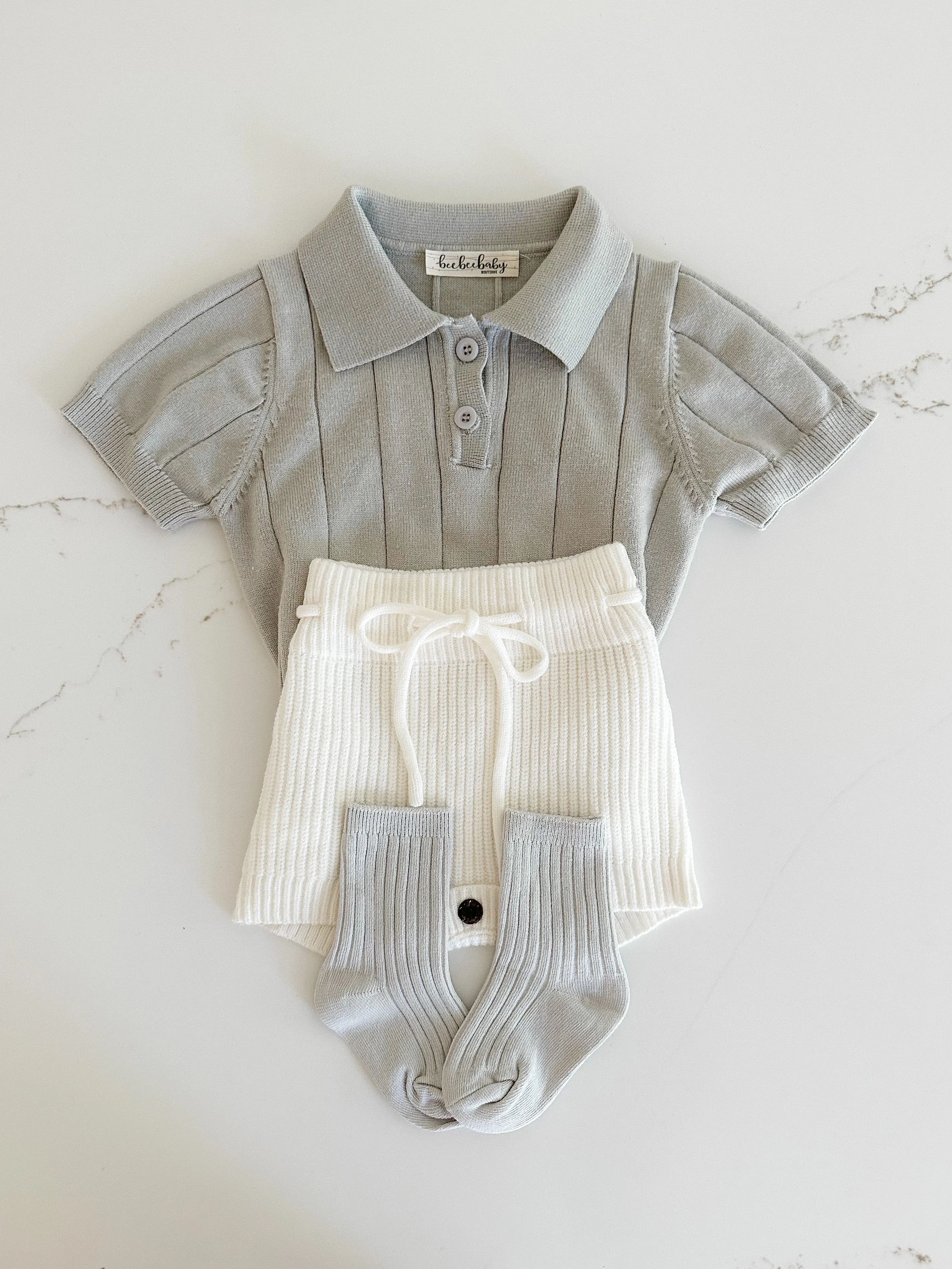 Knit Polo - Cloud