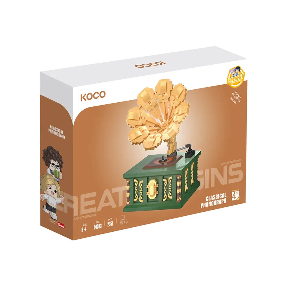 Koco - Old-Fashioned Classical Phonograph Building Blocks Kit