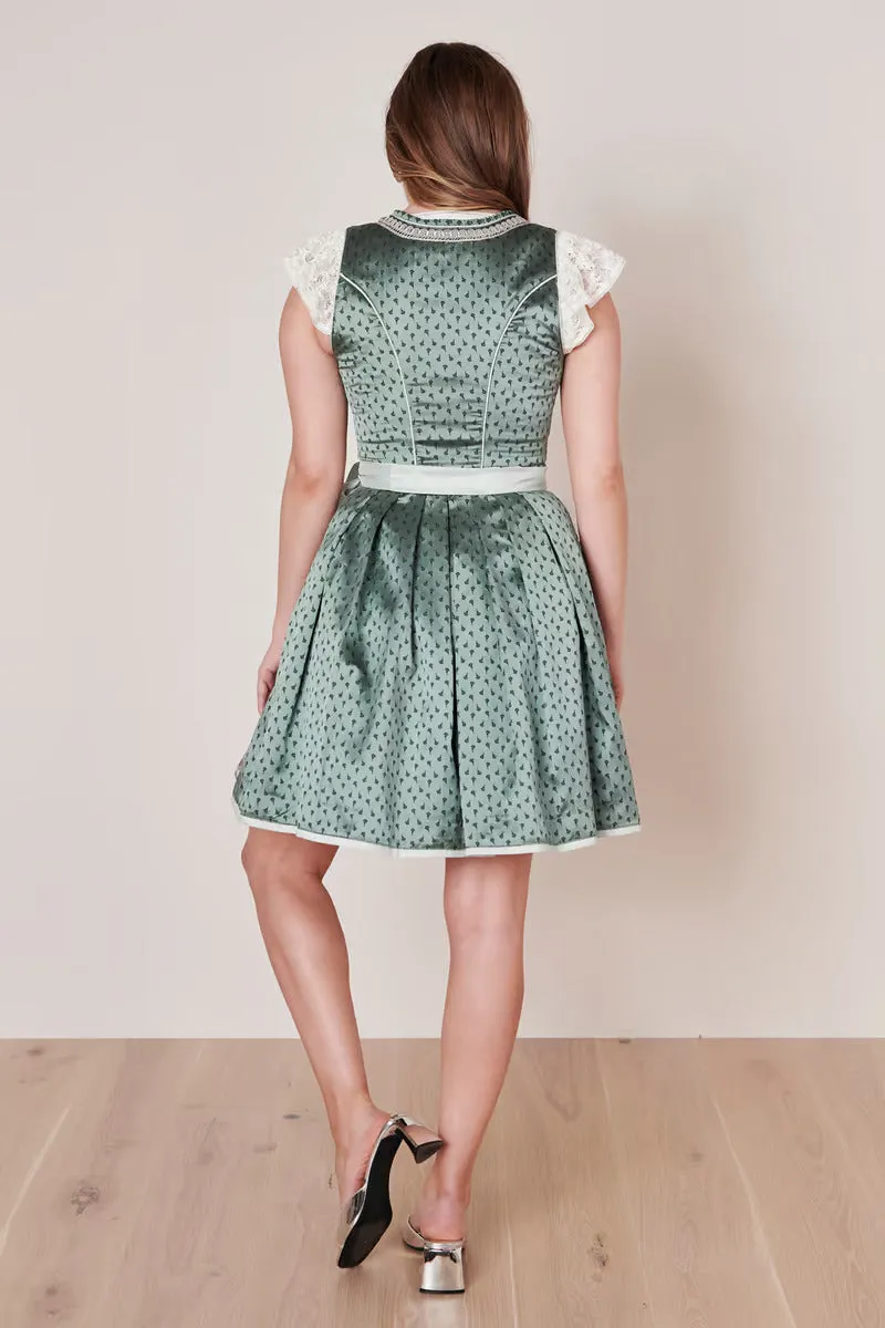 Kruger Midi Dirndl 2pcs. 50cm "Hira" green (36)