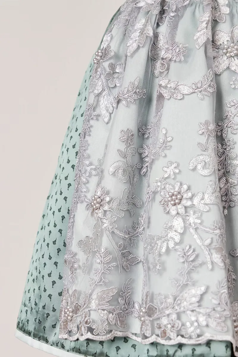 Kruger Midi Dirndl 2pcs. 50cm "Hira" green (36)