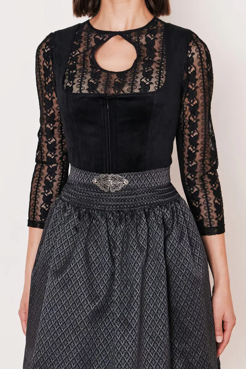 Kruger Mini Dirndl 2pcs. 50cm "Alisha" black (38)