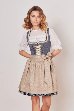 Kruger Mini Dirndl 2pcs. 50cm "Justine" blue (36)