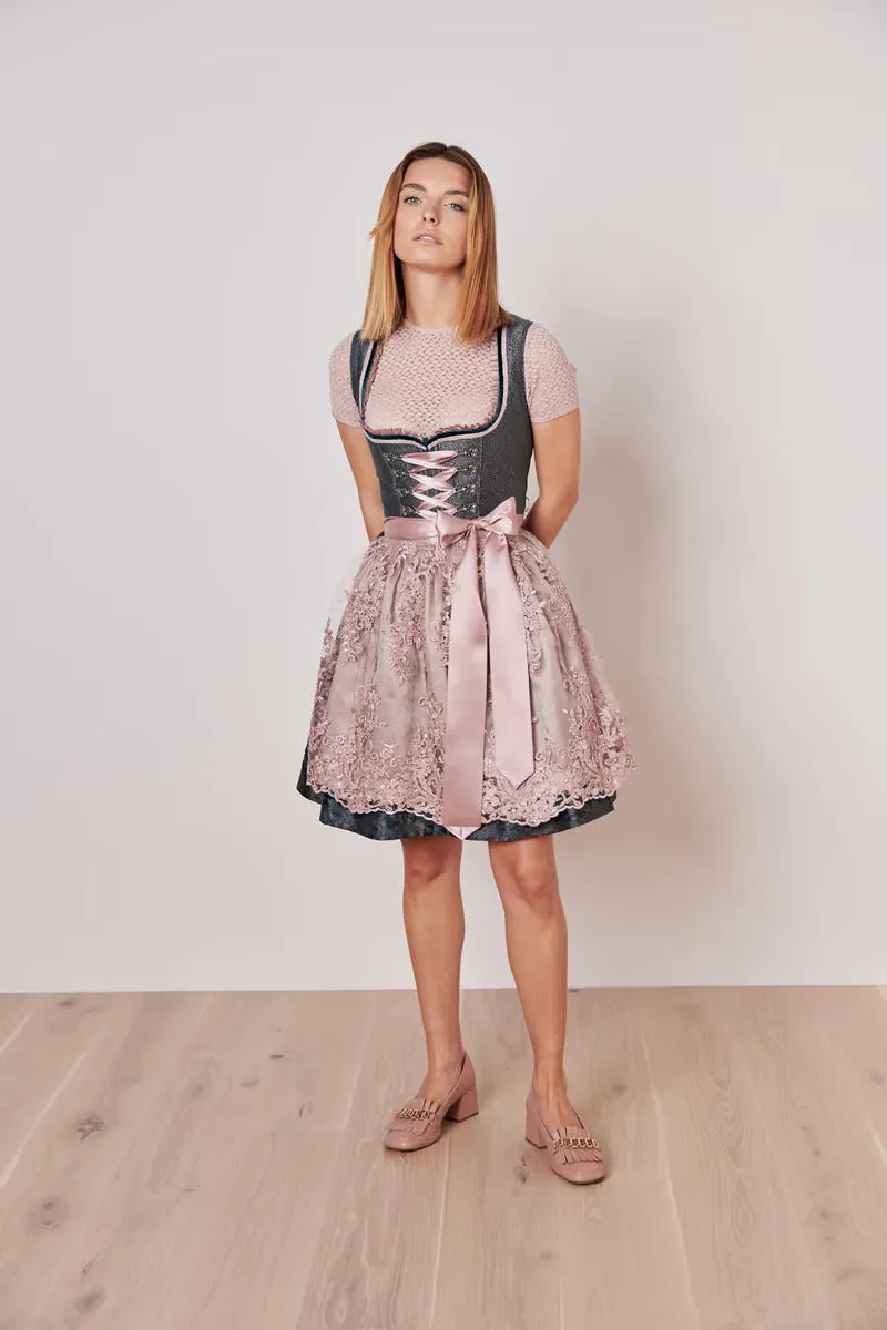 Kruger Mini Dirndl 2pcs. 50cm "Kalena" green