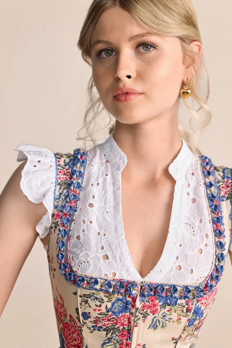 Kruger Mini Dirndl 2pcs. 50cm "Makena" blue (32,36,38)