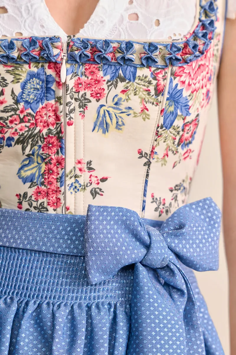 Kruger Mini Dirndl 2pcs. 50cm "Makena" blue (32,36,38)