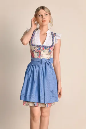Kruger Mini Dirndl 2pcs. 50cm "Makena" blue (32,36,38)