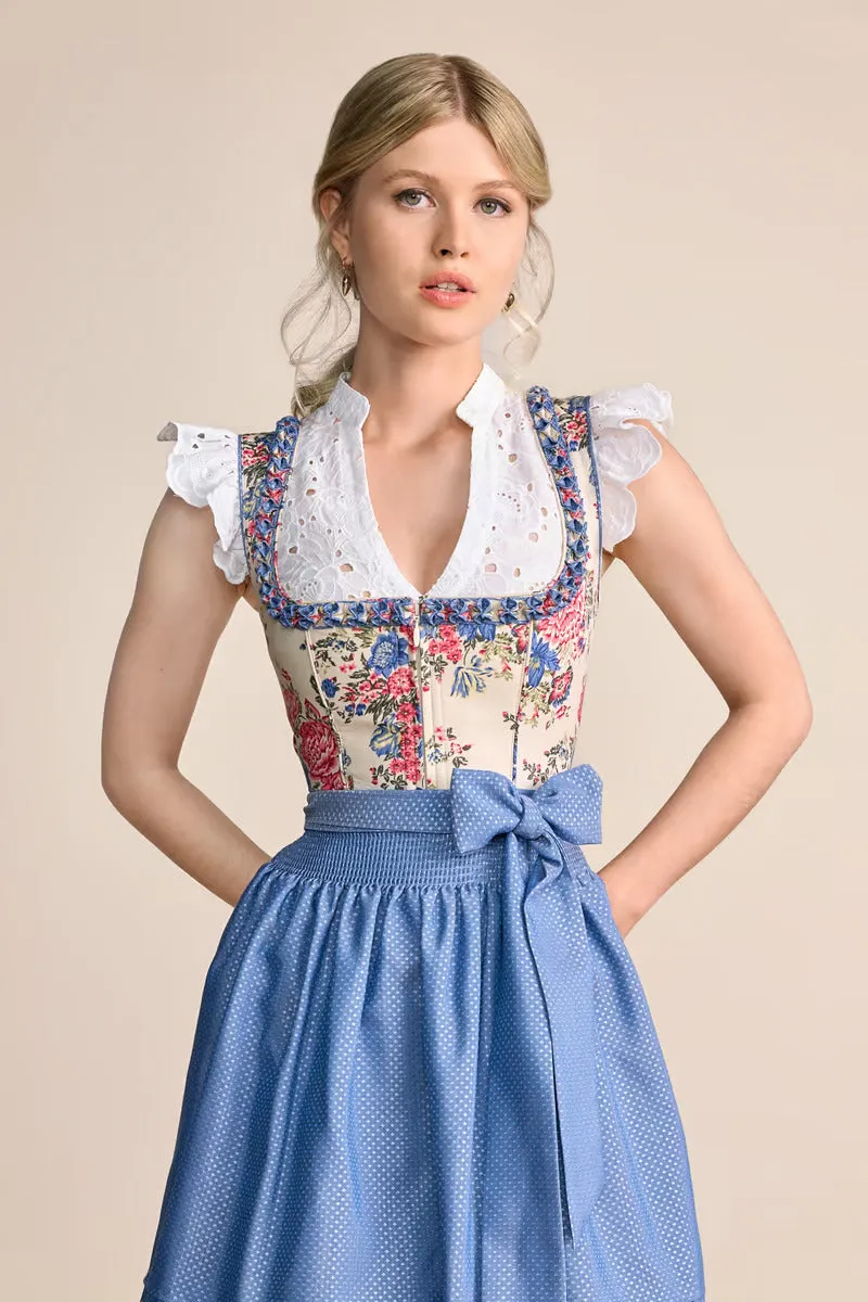 Kruger Mini Dirndl 2pcs. 50cm "Makena" blue (32,36,38)