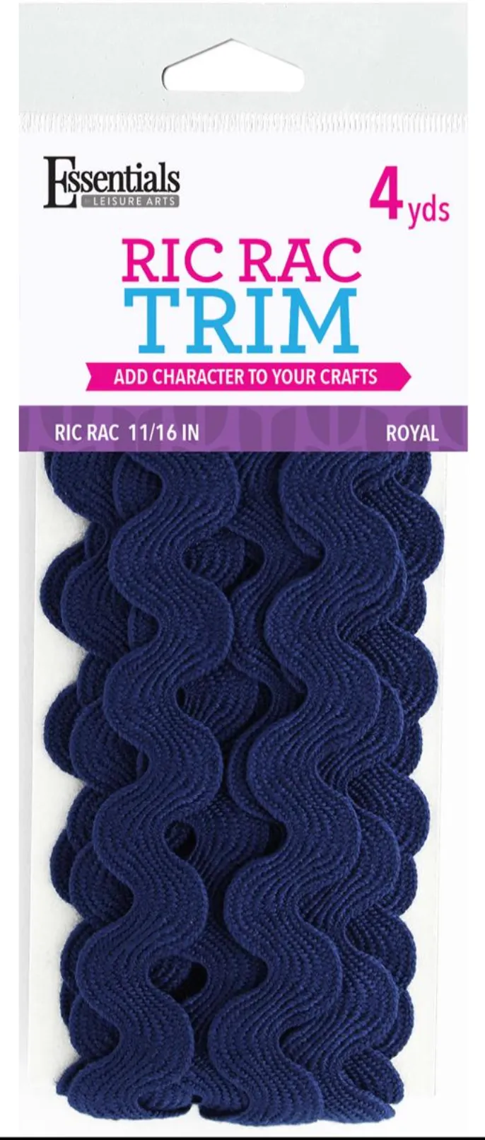 Leisure Arts Essentials Royal 11/16" Ric Rac {G35}