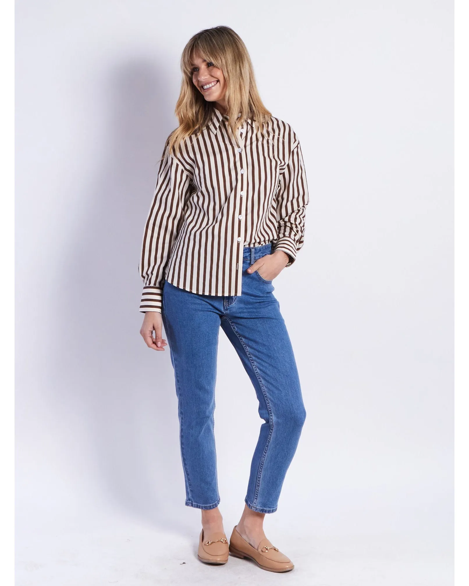 Leoni Ralph Shirt - Chocolate Stripe