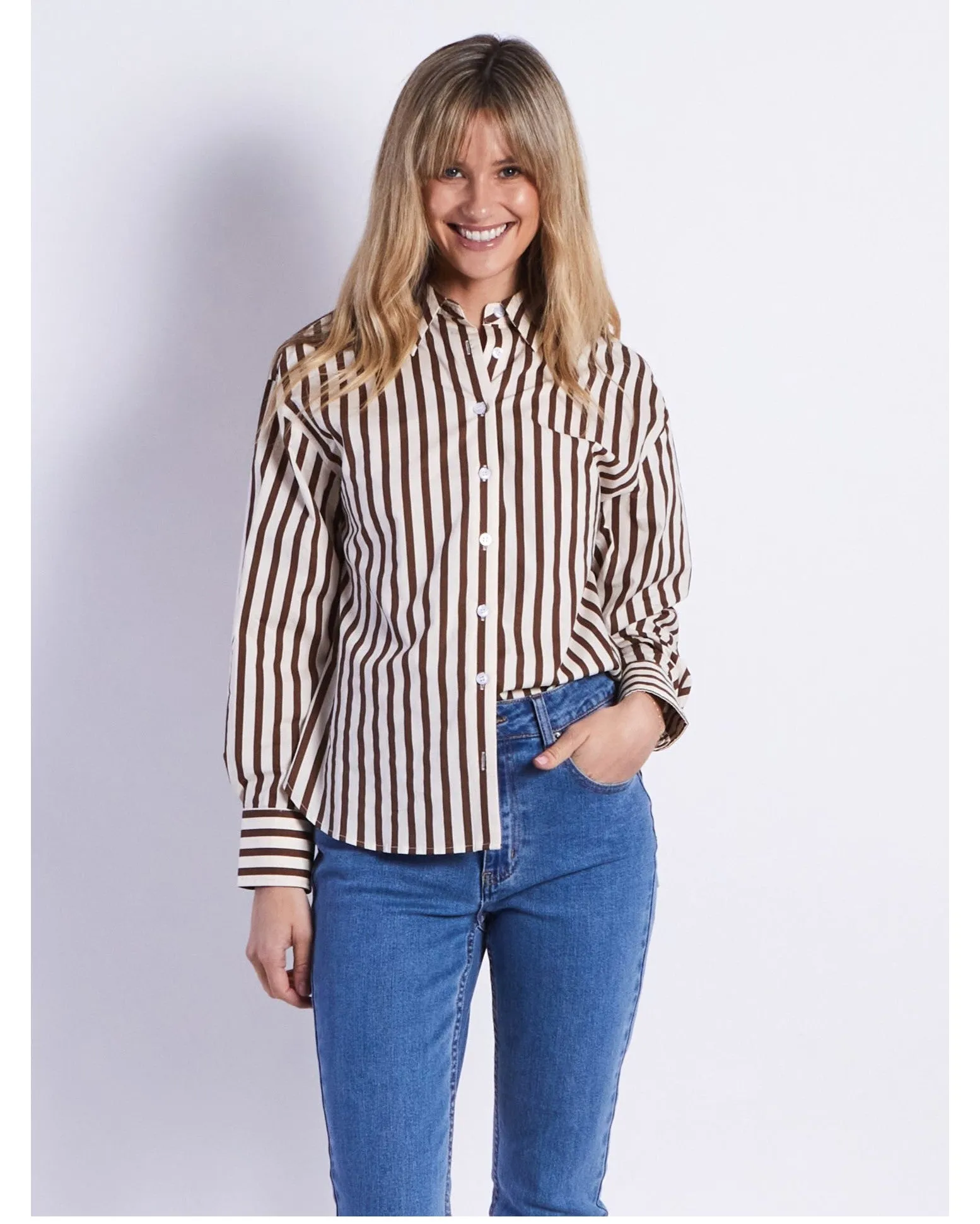 Leoni Ralph Shirt - Chocolate Stripe